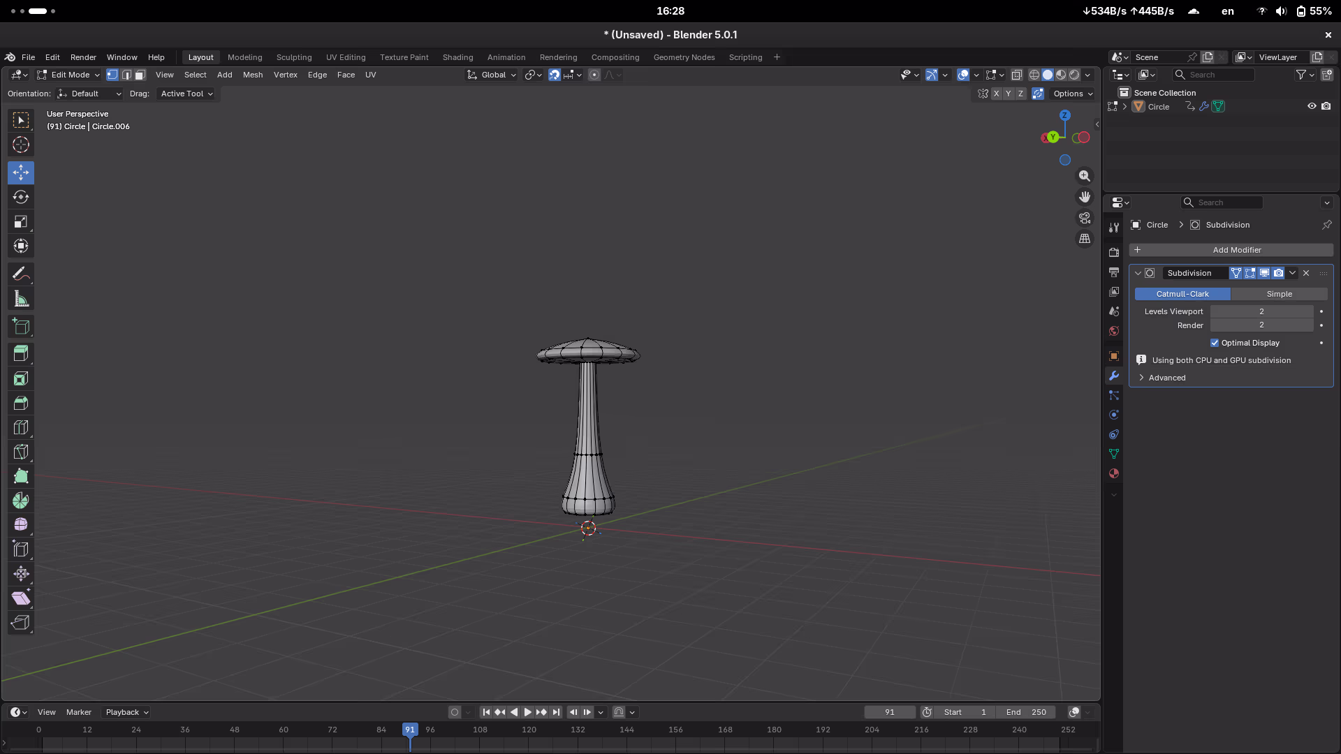 Starting the mushroom